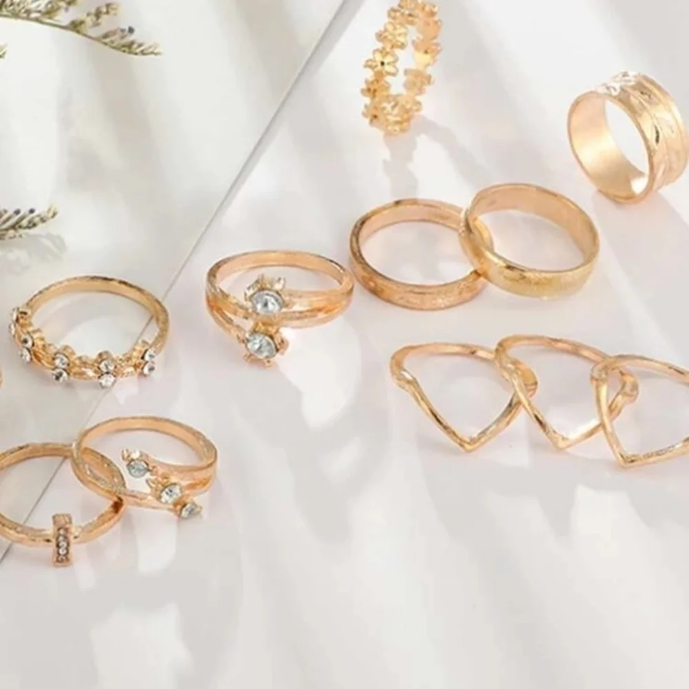 12pcs Rhinestone Ring Set - Picture 3 of 4